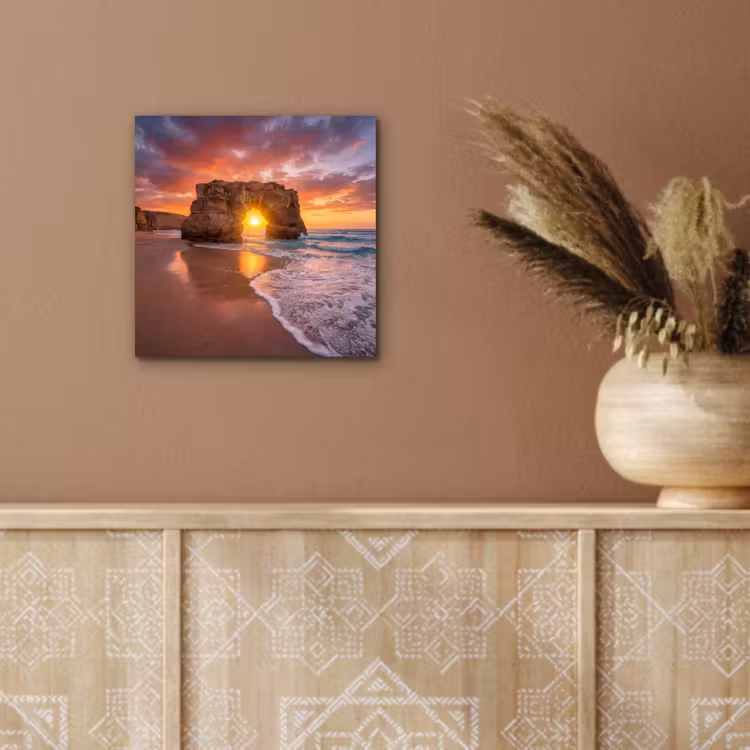 Kust - Rots - Zonsondergang - Zee - Natuur aluminium wit klein -sfeer4