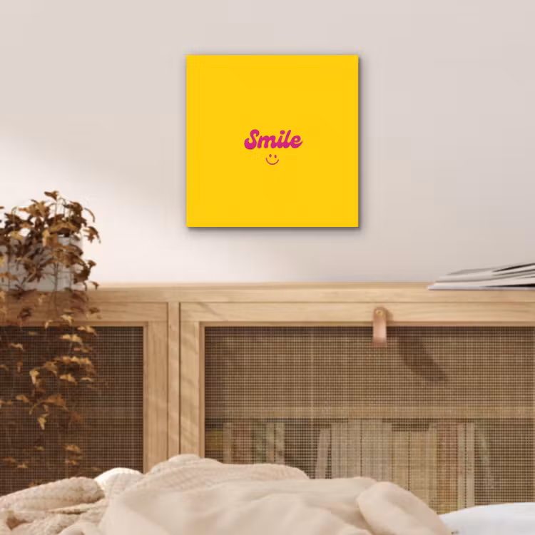 Smile - Geel - Roze aluminium wit klein -sfeer3