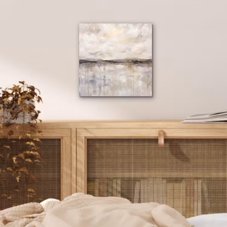 Landschap - Horizon - Natuur - Abstract - Neutraal aluminium wit klein -sfeer3