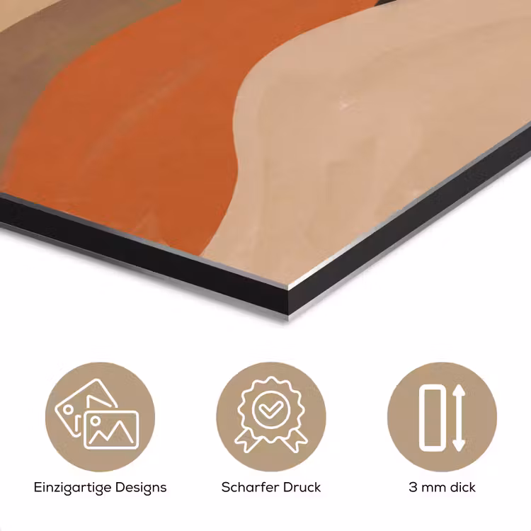 Landschap - Heuvels - Zon - Abstract - Oranje aluminium wit klein -closeup_DE