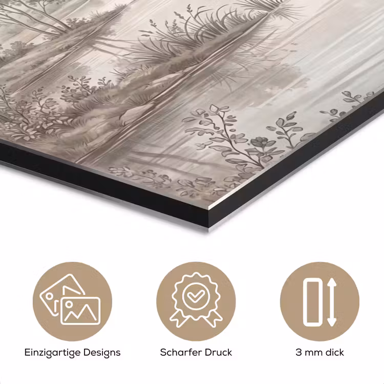 Landschap - Water - Natuur - Sepia aluminium wit klein -closeup_DE