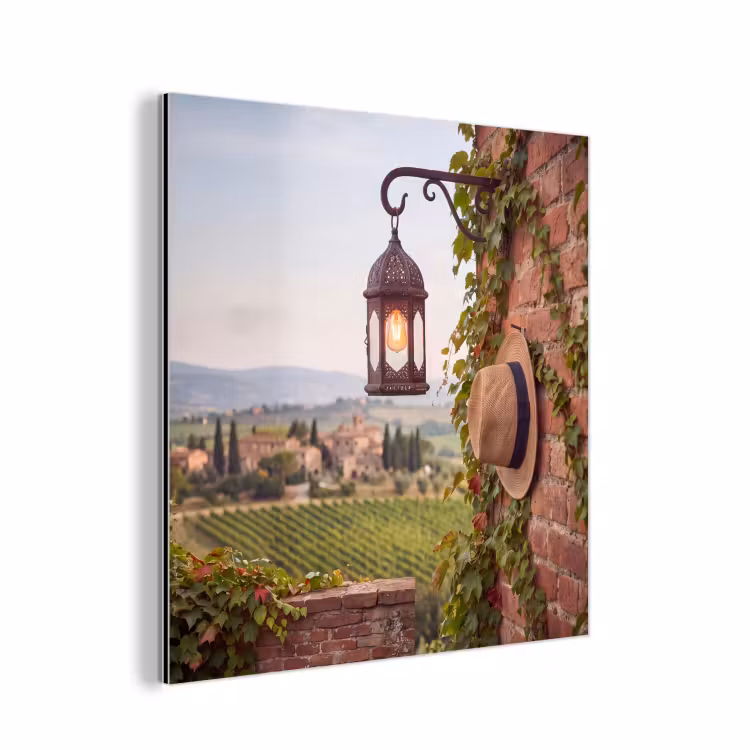 Lantaarn - Wijngaard - Landschap - Italiaans aluminium wit klein -3d