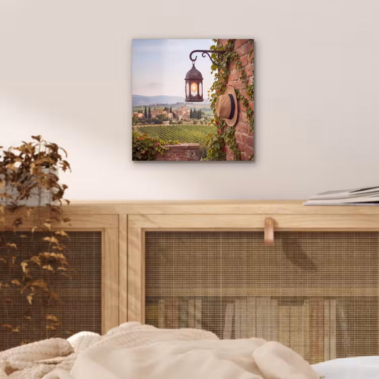 Lantaarn - Wijngaard - Landschap - Italiaans aluminium wit klein -sfeer3