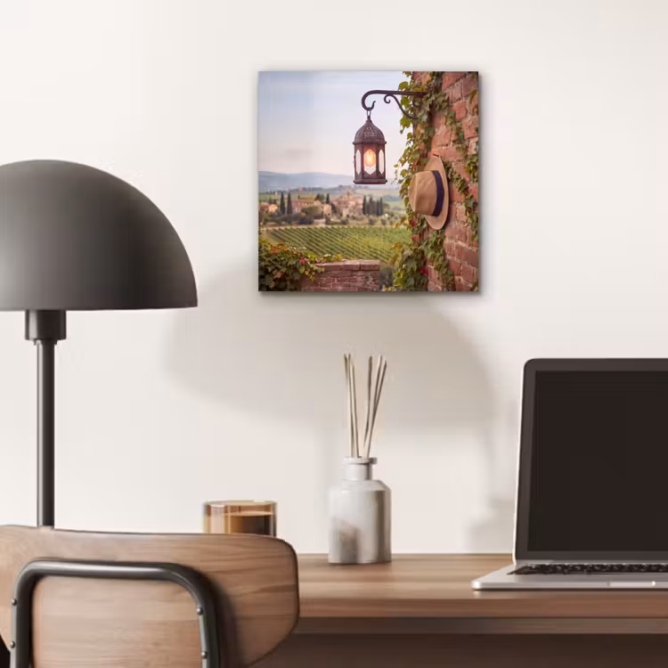 Lantaarn - Wijngaard - Landschap - Italiaans aluminium wit klein -sfeer5
