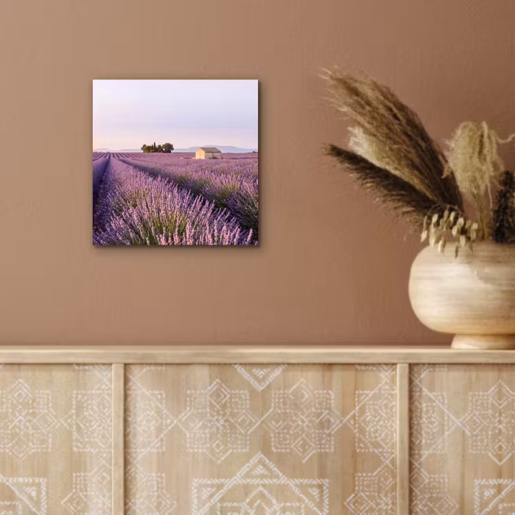 Lavendel - Landschap - Sereen - Paars aluminium wit klein -sfeer4