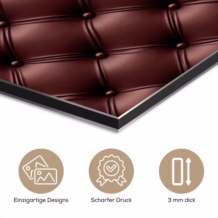 Leer - Patroon - Bordeaux aluminium wit klein 46 -closeup_DE