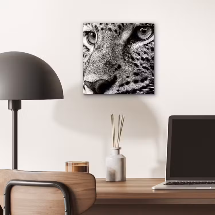 Luipaard - Zwart - Wit - Oog aluminium wit klein -sfeer5