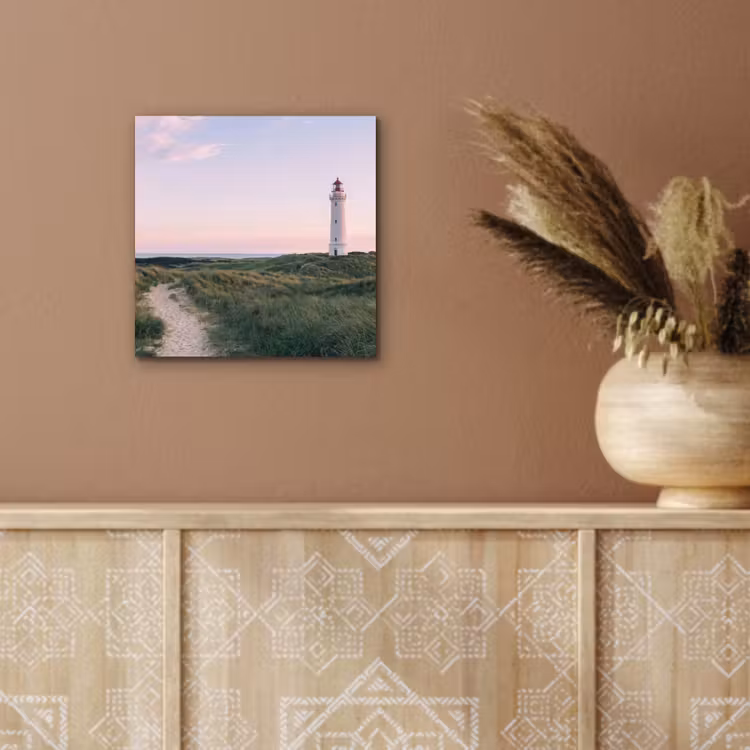 Vuurtoren - Duinlandschap - Zee aluminium wit klein -sfeer4