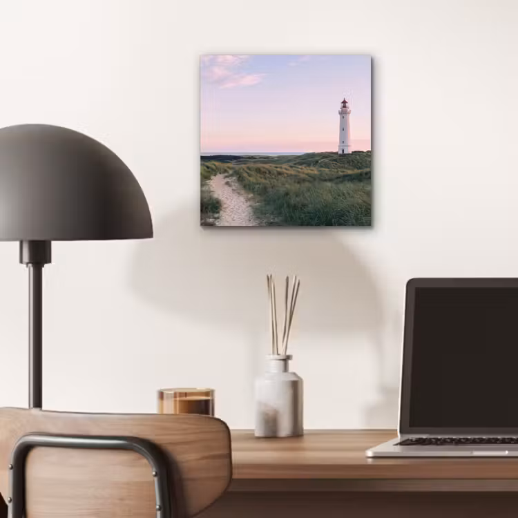 Vuurtoren - Duinlandschap - Zee aluminium wit klein -sfeer5