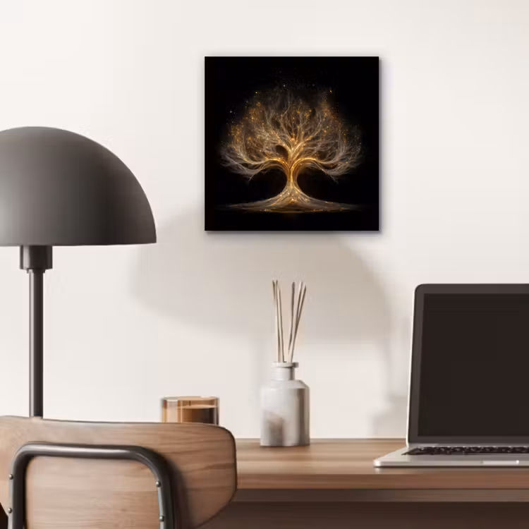 Lichtjes - Boom - Abstract - Zwart aluminium wit klein -sfeer5