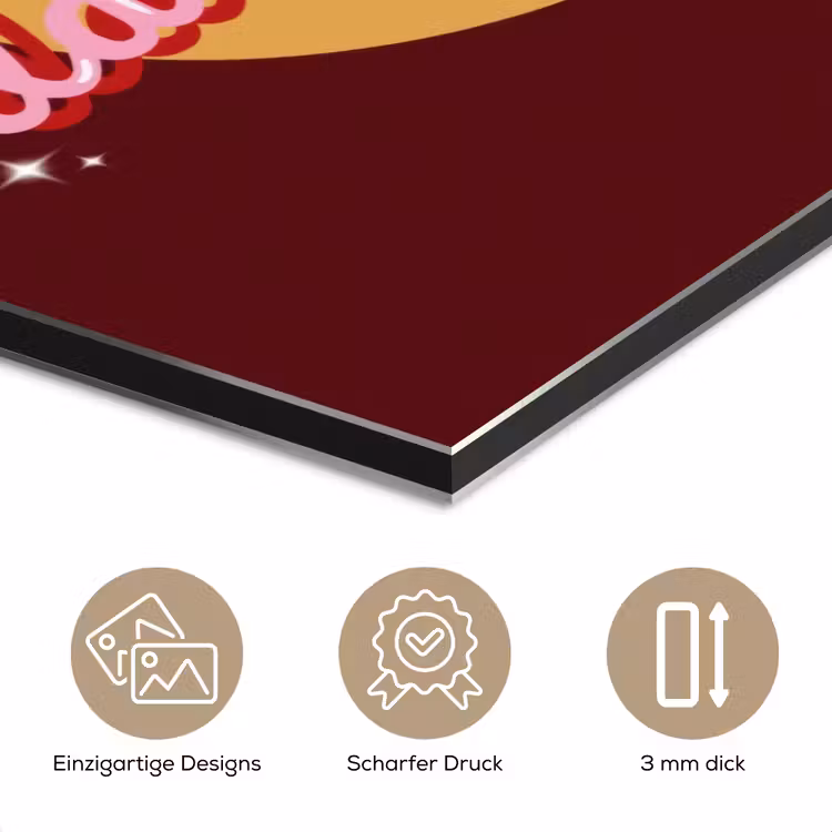 love your damn self - Cirkel - Glitter - Rood aluminium wit klein -closeup_DE