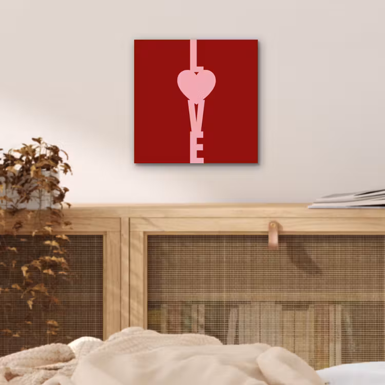 Love - Hart - Rood aluminium wit klein -sfeer3