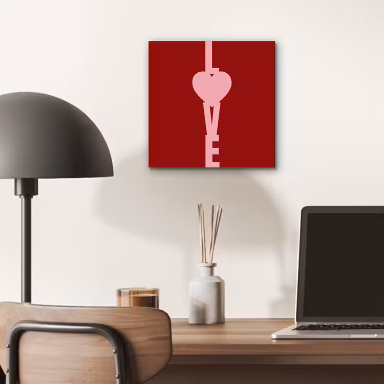 Love - Hart - Rood aluminium wit klein -sfeer5