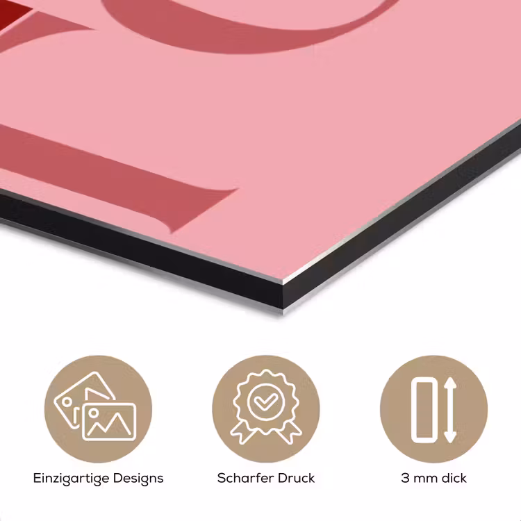Love - Roze - Spiegeling aluminium wit klein -closeup_DE