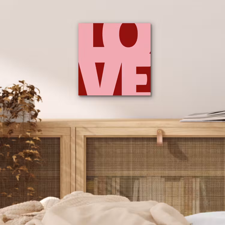 Love - Rood - Blokletters aluminium wit klein -sfeer3