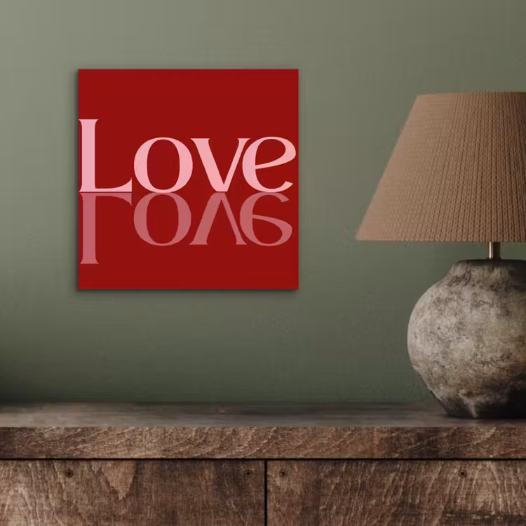 Love - Spiegeling - Rood aluminium wit klein -sfeer2