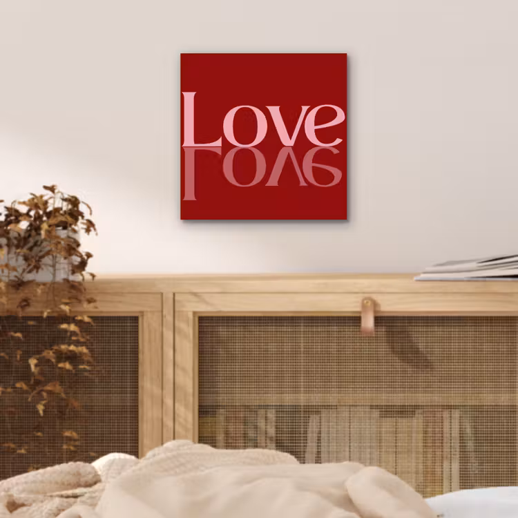 Love - Spiegeling - Rood aluminium wit klein -sfeer3