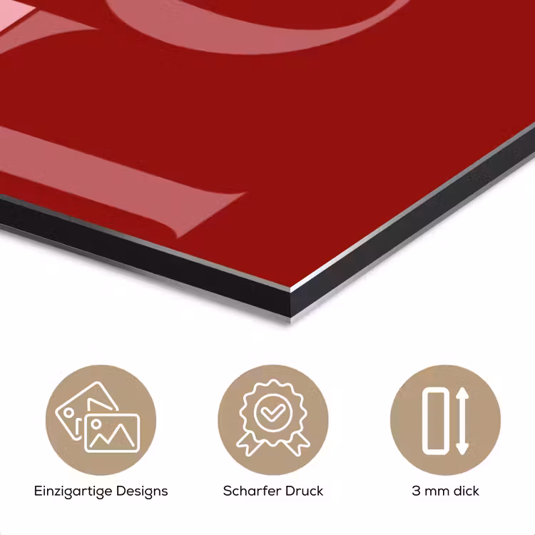 Love - Spiegeling - Rood aluminium wit klein -closeup_DE