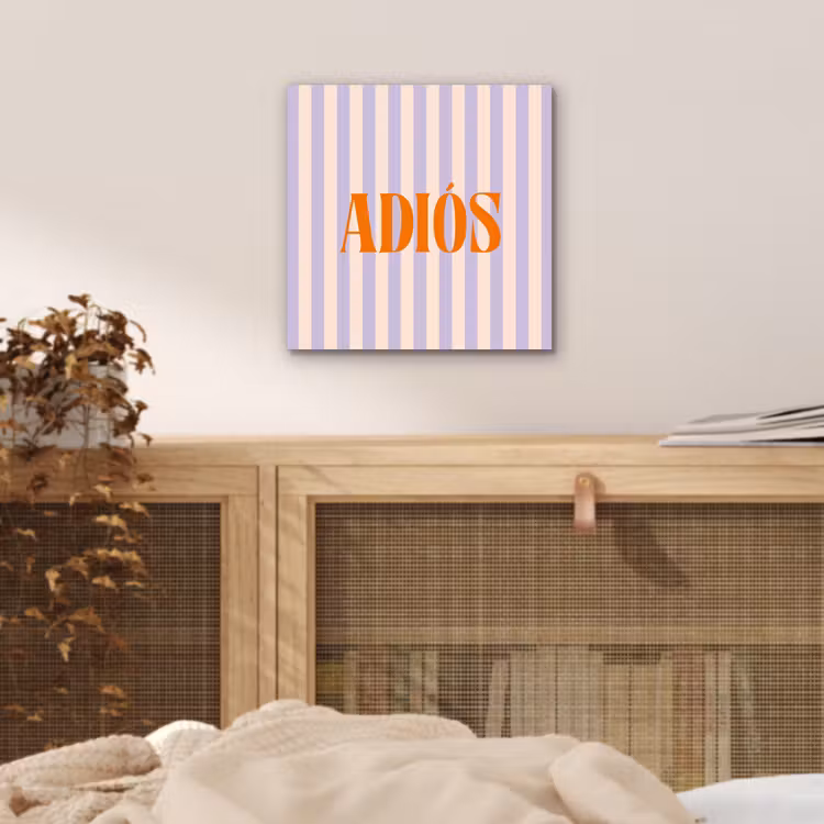 Lila - Oranje - Strepen - Adiós aluminium wit klein -sfeer3