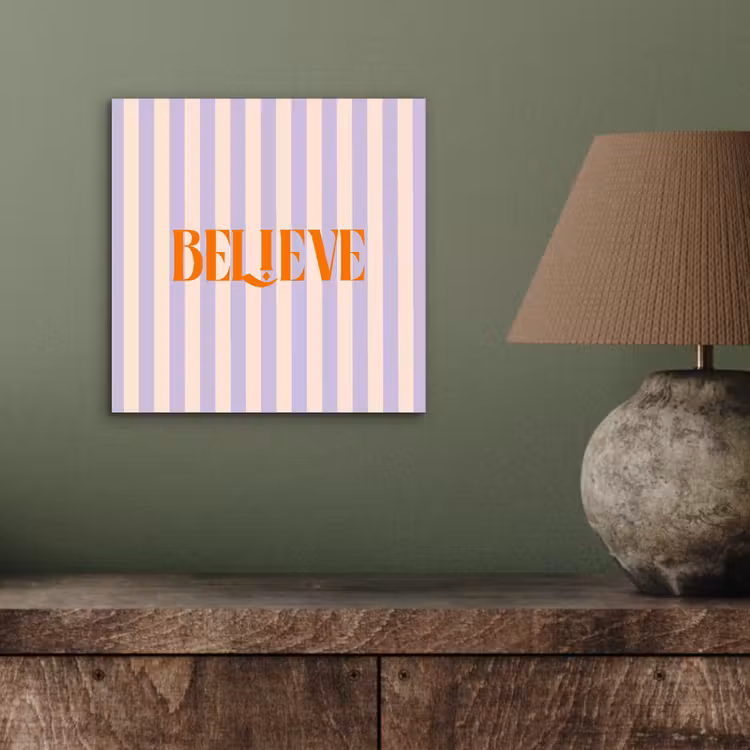 Lila - Oranje - Strepen - Believe aluminium wit klein -sfeer2