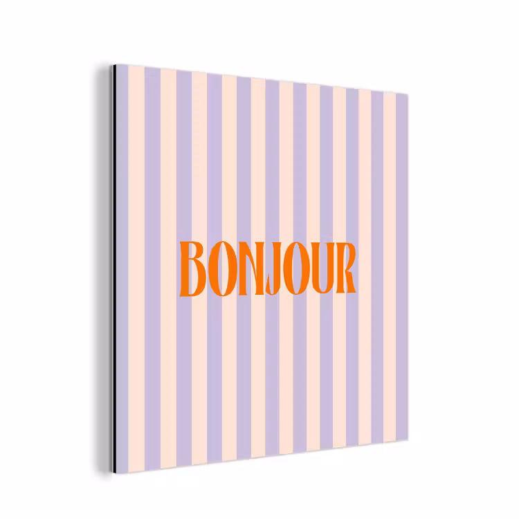 Lila - Oranje - Strepen - Bonjour aluminium wit klein -3d