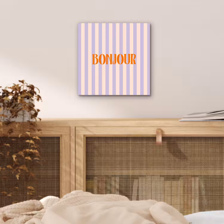 Lila - Oranje - Strepen - Bonjour aluminium wit klein -sfeer3
