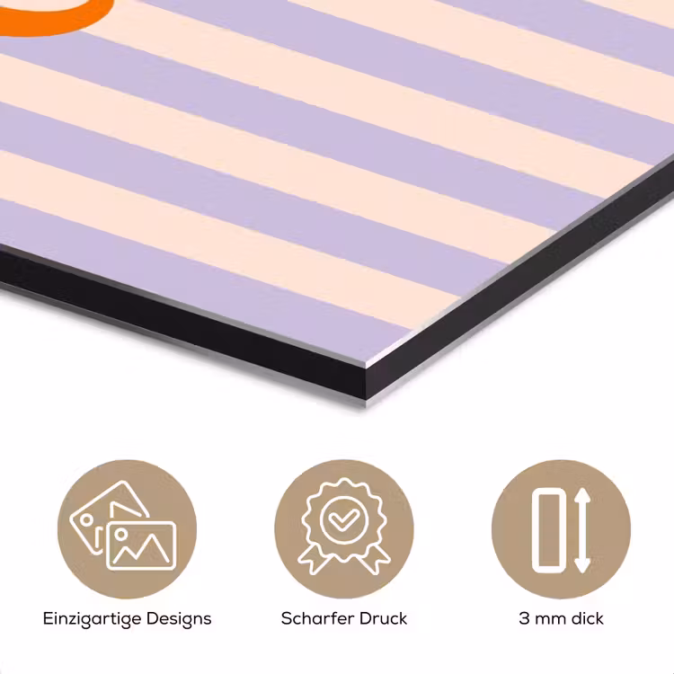 Lila - Oranje - Strepen - Cheers aluminium wit klein -closeup_DE