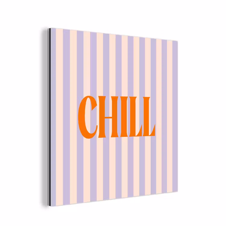 Lila - Oranje - Strepen - Chill aluminium wit klein -3d