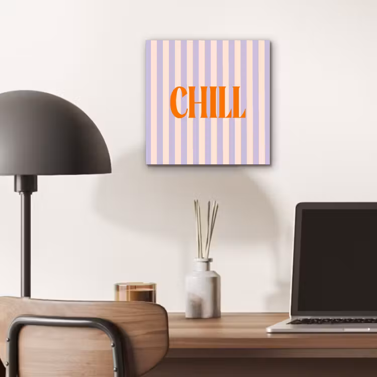 Lila - Oranje - Strepen - Chill aluminium wit klein -sfeer5