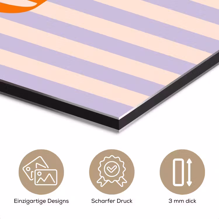 Lila - Oranje - Strepen - Geniet aluminium wit klein -closeup_DE
