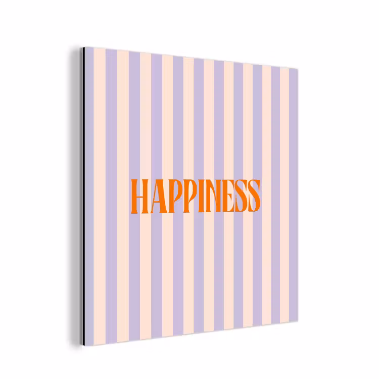 Lila - Oranje - Strepen - Happiness aluminium wit klein -3d