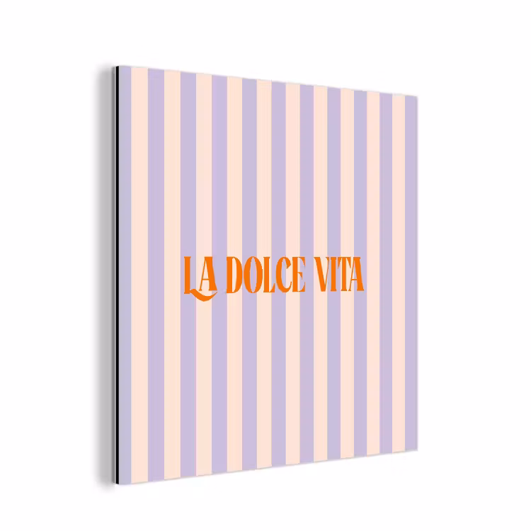 Lila - Oranje - Strepen - La Dolce Vita aluminium wit klein -3d
