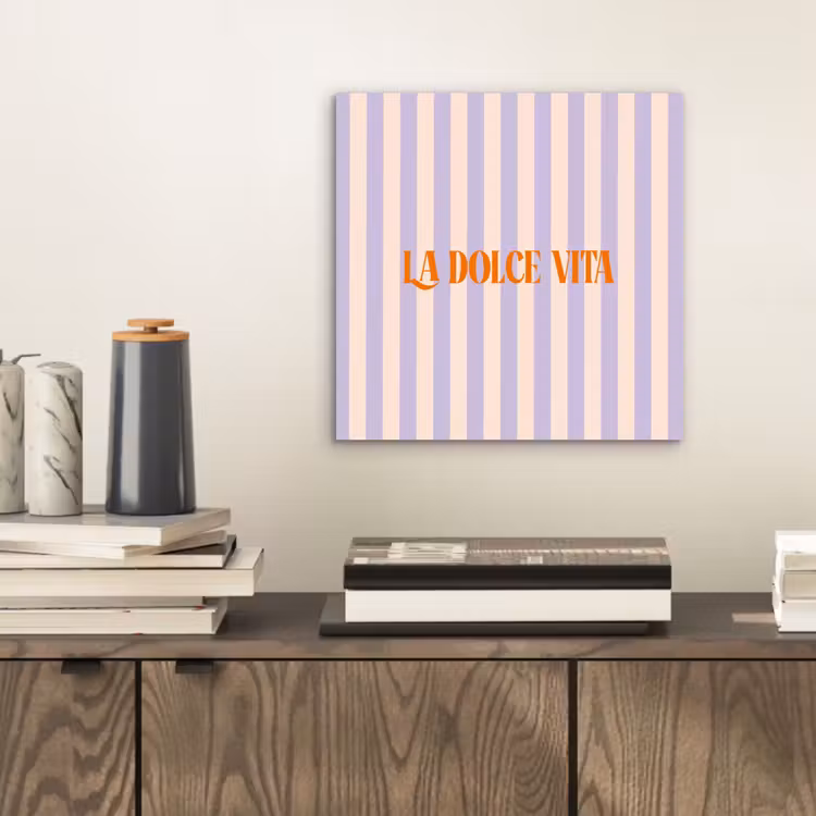 Lila - Oranje - Strepen - La Dolce Vita aluminium wit klein -sfeer1