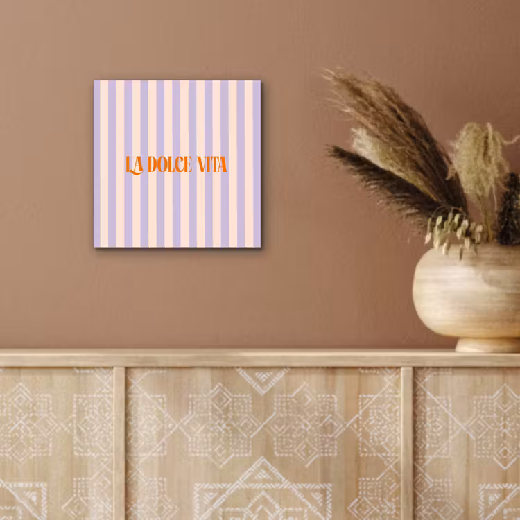 Lila - Oranje - Strepen - La Dolce Vita aluminium wit klein -sfeer4