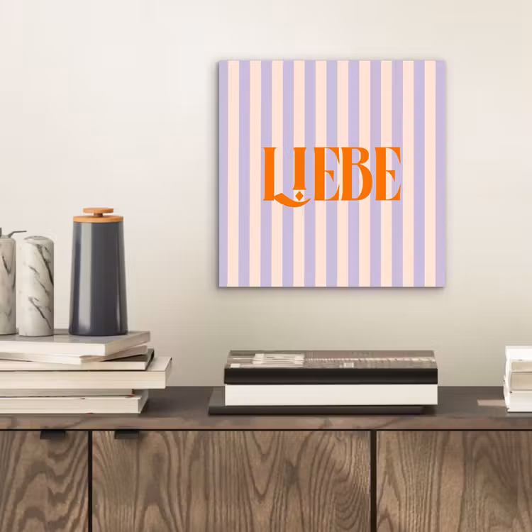 Lila - Oranje - Strepen - Liebe aluminium wit klein -sfeer1