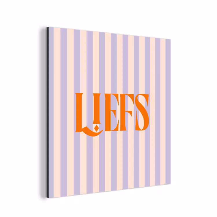 Lila - Oranje - Strepen - Liefs aluminium wit klein -3d