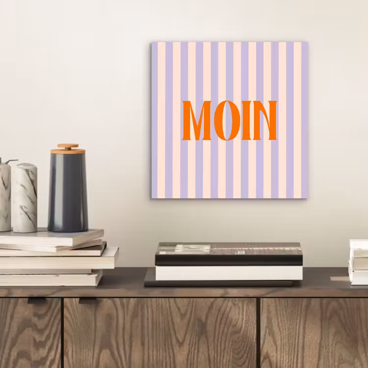 Lila - Oranje - Strepen - Moin aluminium wit klein -sfeer1