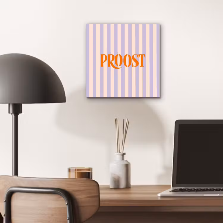 Lila - Oranje - Strepen - Proost aluminium wit klein -sfeer5