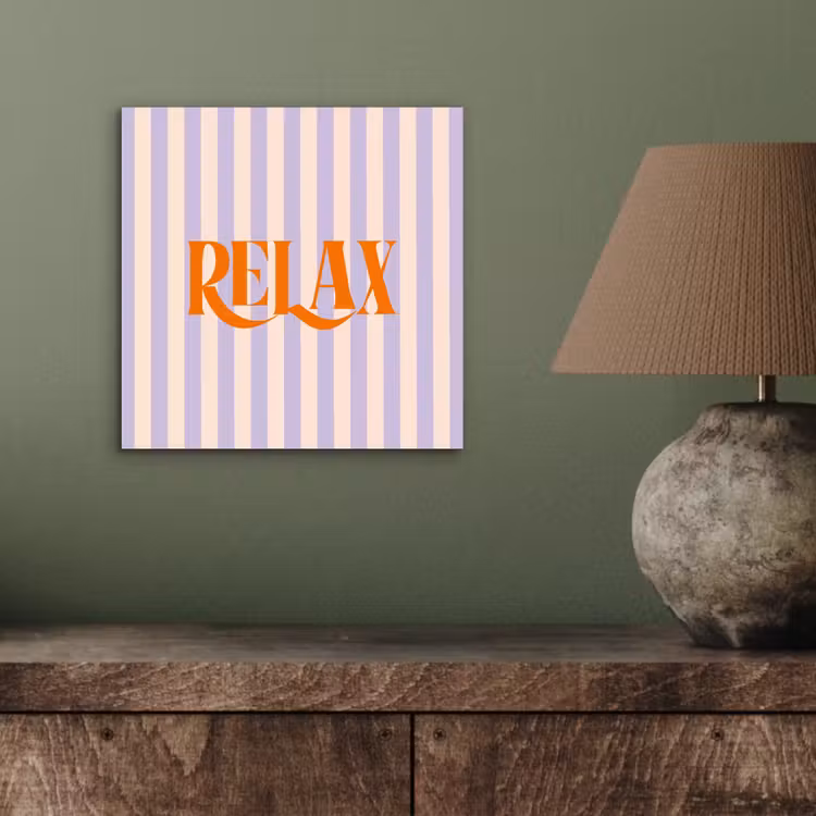 Lila - Oranje - Strepen - Relax aluminium wit klein -sfeer2
