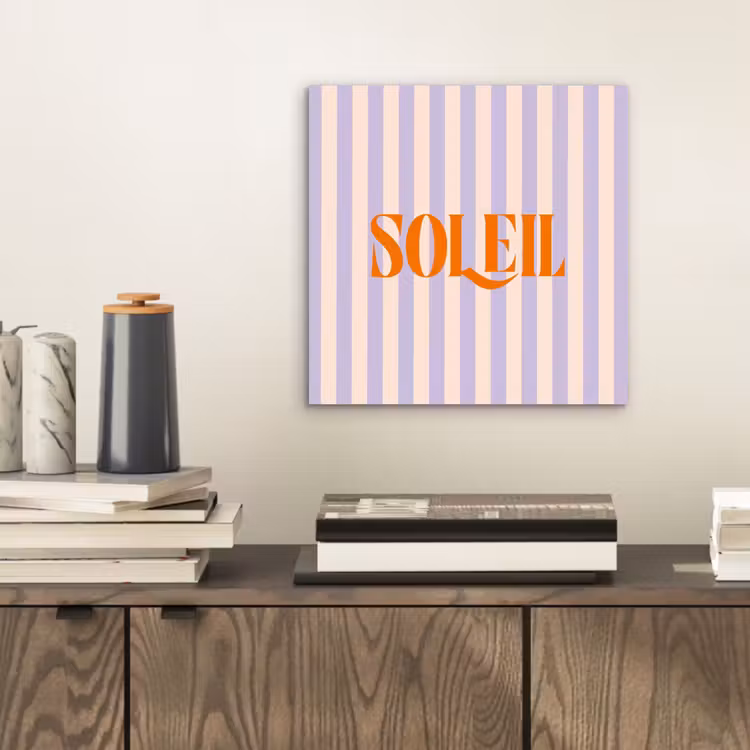Lila - Oranje - Strepen - Soleil aluminium wit klein -sfeer1