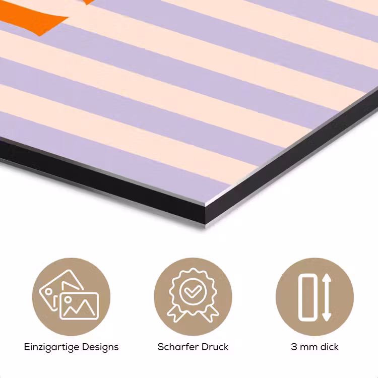 Lila - Oranje - Strepen - Home aluminium wit klein -closeup_DE
