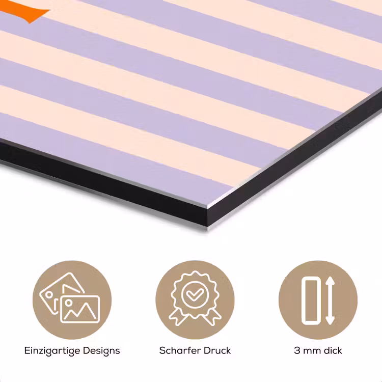 Lila - Oranje - Strepen - Tschüss aluminium wit klein -closeup_DE
