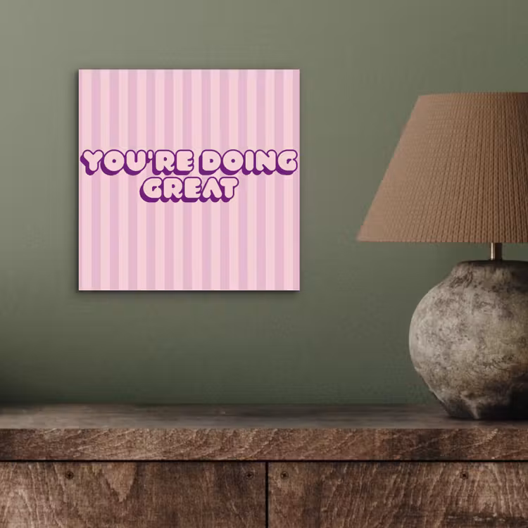 Paars - Strepen - You're doing great - Schaduw aluminium wit klein -sfeer2