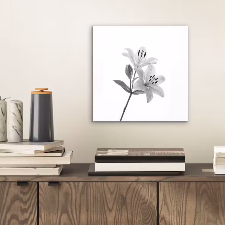 Lelies - Elegant - Zwart - Wit aluminium wit klein -sfeer1