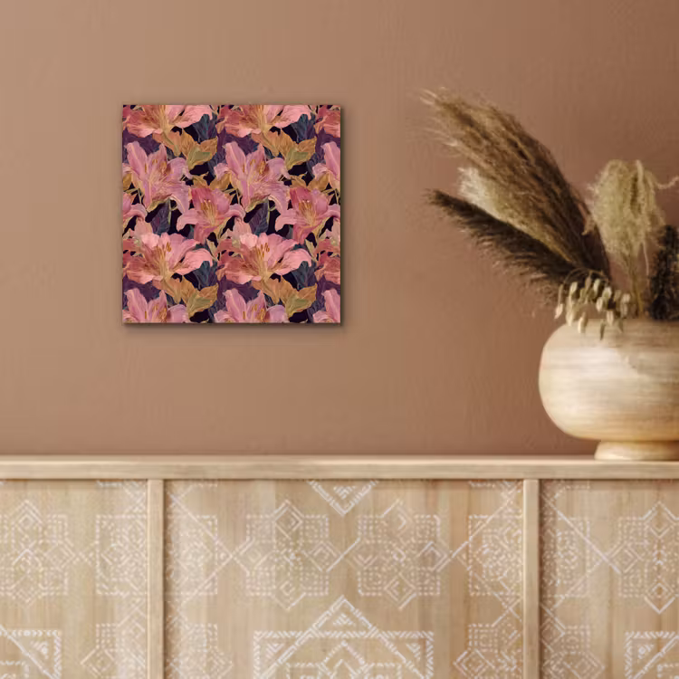 Lelies - Patroon - Roze - Goud aluminium wit klein 46 -sfeer4