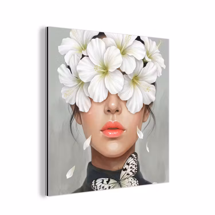 Lelies - Portret - Wit aluminium wit klein -3d