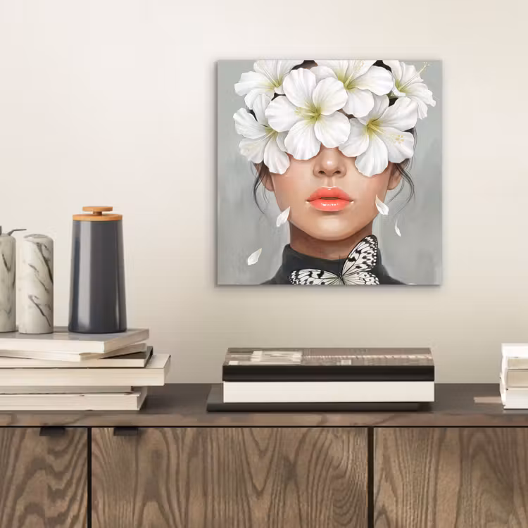 Lelies - Portret - Wit aluminium wit klein -sfeer1