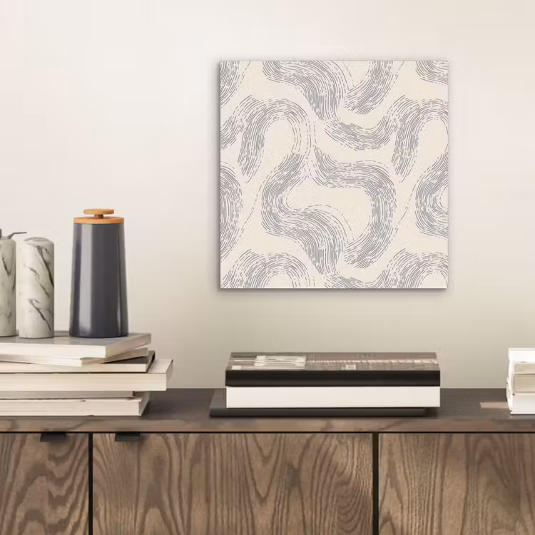 Lijnen - Patroon - Beige - Minimalistisch aluminium wit klein 46 -sfeer1