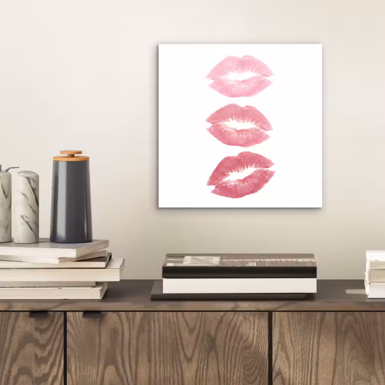 Lippen - Kusafdruk - Roze - Modern - Abstract aluminium wit klein -sfeer1
