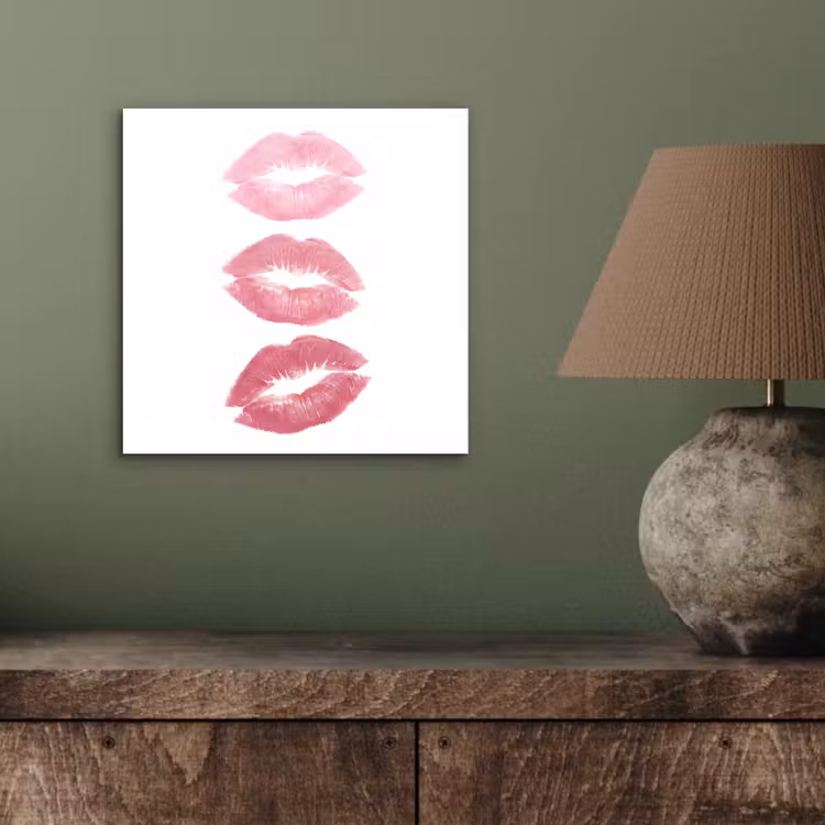 Lippen - Kusafdruk - Roze - Modern - Abstract aluminium wit klein -sfeer2